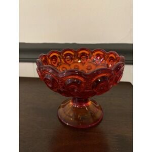 Vintage LE Smith Amberina Red Moon & Star Pedestal Fairy Lamp Base/Bottom Only